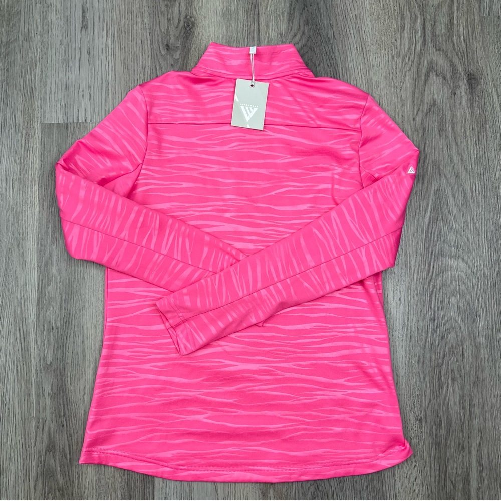 New Levelwear Pullover Jacket 1/4 Zip Womens Small Pink Laurel Valley Golf Club - Picture 3 of 11